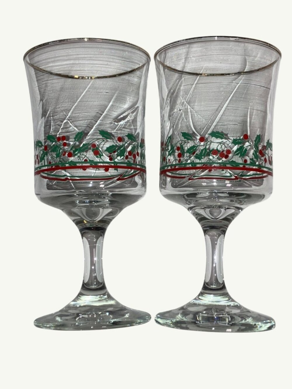 Arbys 1986 Christmas Collection Holiday Glasses Set of 2
